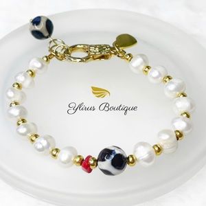 ❤️Handmade ✨ Freshwater pearls and agate Tibetan bracelet.